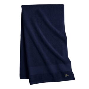 lacoste heritage supima cotton bath sheet, navy, 35" x 70"