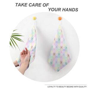 Lurnise Hand Towel Light Colored Hand Towels Dish Towel Lanyard Design for Bathroom Kitchen Sports