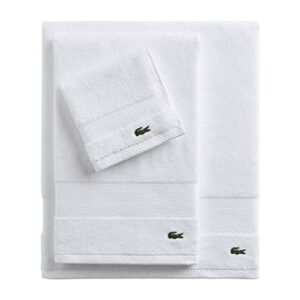 Lacoste Heritage Supima Cotton Bath Sheet, White, 35" x 70"