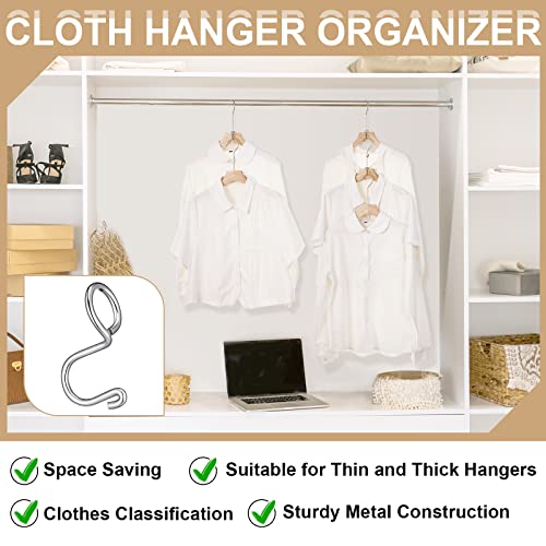 45 Pcs Metal Hanger Hooks Clothes Hanger Connector Hooks for Clothes Space Saving Hanger Extender Stainless Steel Clothes Hanger Organizer Strong Cascading Hangers Hooks for Bedroom Closet Wardrobe