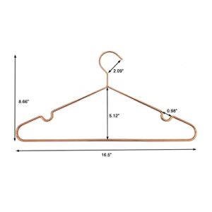 KOOBAY 16.5” Adult Rose Gold Shiny Metal Wire Shirts Coat Clothes Hangers, 30PACK, Clothes Storage Display