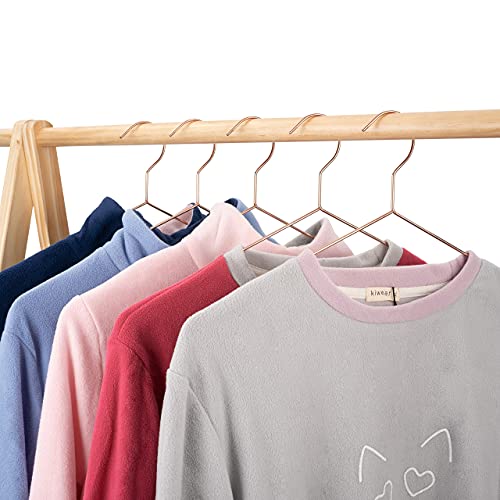 KOOBAY 16.5” Adult Rose Gold Shiny Metal Wire Shirts Coat Clothes Hangers, 30PACK, Clothes Storage Display