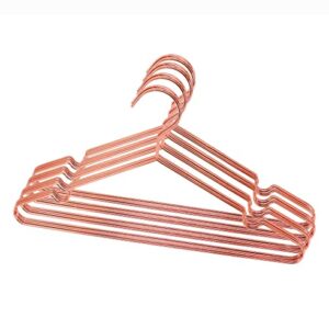 KOOBAY 16.5” Adult Rose Gold Shiny Metal Wire Shirts Coat Clothes Hangers, 30PACK, Clothes Storage Display