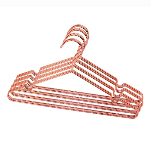 KOOBAY 16.5” Adult Rose Gold Shiny Metal Wire Shirts Coat Clothes Hangers, 30PACK, Clothes Storage Display