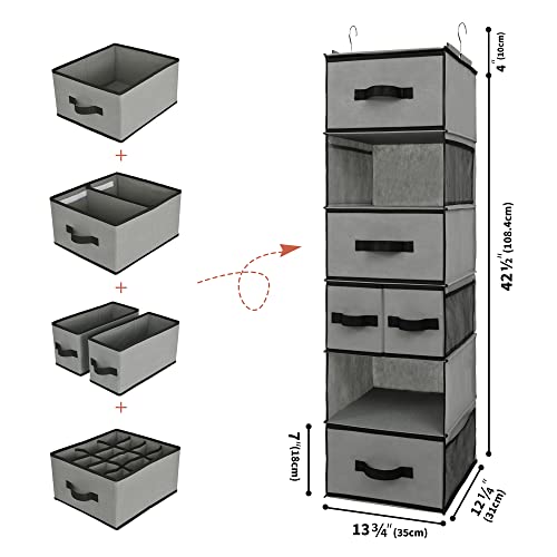 GRANNY SAYS Bundle of 1-Pack Closet Door Organizer & 3-Pack Storage Containers for Organizing