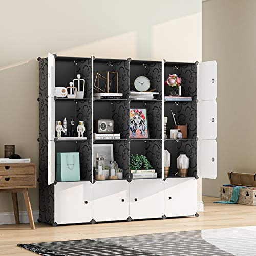 KOUSI Large Cube Storage -14"x18" Depth (16 Cubes) Organizer Shelves Clothes Dresser Closet Storage Organizer Cabinet Shelving Bookshelf Toy Organize