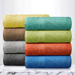 Lavish Touch 400 GSM 100% Cotton 4 Pack Bath Sheets Set 30x60, Premium Quick Drying Quality Towel Sets for Bathroom, Ultra Soft Highly Absorbent Machine Washable, 4 Bath Sheets Light Grey