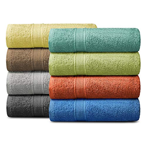 Lavish Touch 400 GSM 100% Cotton 4 Pack Bath Sheets Set 30x60, Premium Quick Drying Quality Towel Sets for Bathroom, Ultra Soft Highly Absorbent Machine Washable, 4 Bath Sheets Light Grey