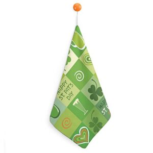 lurnise hand towel happy st.patrick's day hand towels dish towel lanyard design for bathroom kitchen sports