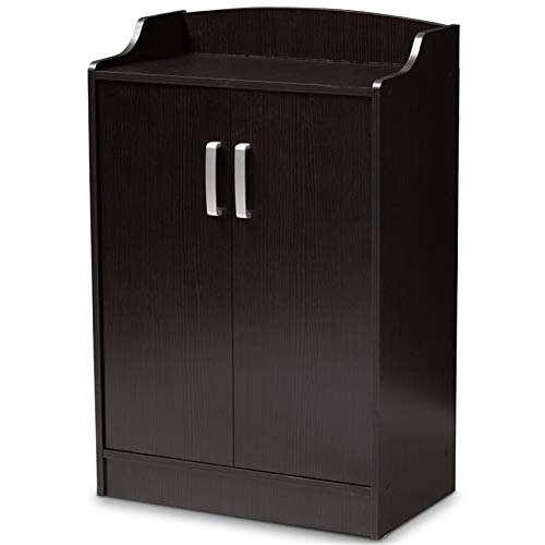 Baxton Studio Verdell Shoe Cabinet in Wenge Brown