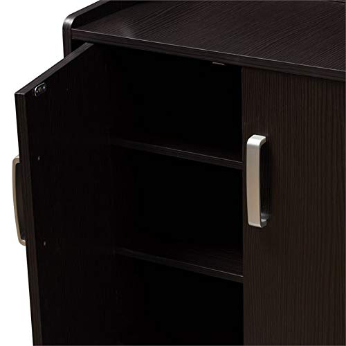 Baxton Studio Verdell Shoe Cabinet in Wenge Brown