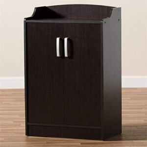 Baxton Studio Verdell Shoe Cabinet in Wenge Brown