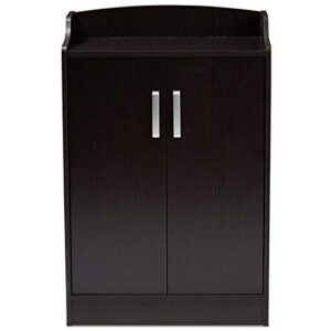 Baxton Studio Verdell Shoe Cabinet in Wenge Brown