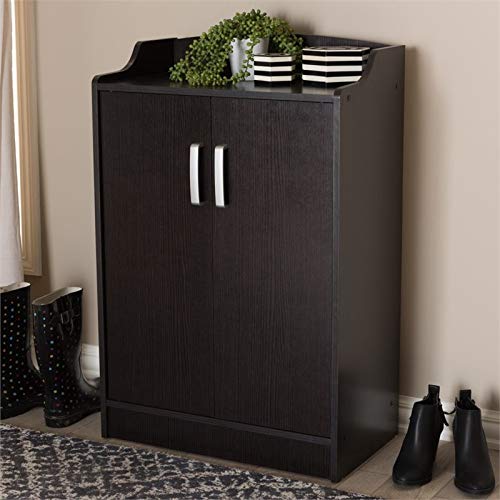 Baxton Studio Verdell Shoe Cabinet in Wenge Brown