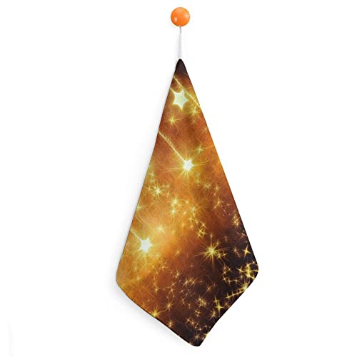 Lurnise Hand Towel Stars Shine Pattern Hand Towels Dish Towel Lanyard Design for Bathroom Kitchen Sports