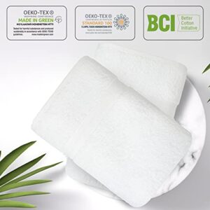 Premium White Bath Towels Set - [Pack of 8] 100% Cotton Highly Absorbent 2 Bath Towelsel, 2 Hand Tows and 4 Washcloths + Bath Sheets – Pack of 2, 35x70 Inches Large Bath Sheet Towel