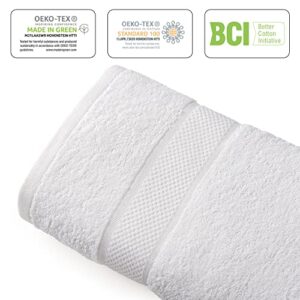 Premium White Bath Towels Set - [Pack of 8] 100% Cotton Highly Absorbent 2 Bath Towelsel, 2 Hand Tows and 4 Washcloths + Bath Sheets – Pack of 2, 35x70 Inches Large Bath Sheet Towel