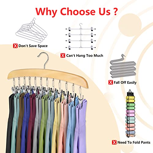 Pants Hangers Space Saving Closet Organizer-Legging Organizer for Closet for Leggings/Jeans/Skirts, Storage Clothes for 2 Pack