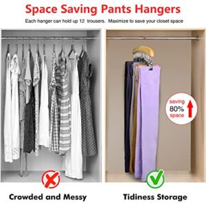 Pants Hangers Space Saving Closet Organizer-Legging Organizer for Closet for Leggings/Jeans/Skirts, Storage Clothes for 2 Pack