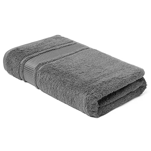 Melissa Linen, Bath Sheet, 100% Turkish Cotton Towel for Bathroom, Absorbent, Quick Dry, Durable and Soft Shower Towel, 35 in x 60 in Large, Spa and Hotel Quality, Dark Grey