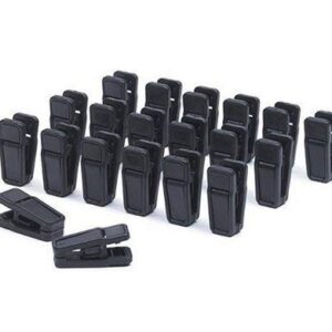 Black Plastic Hanger Clips Slim-line Set of Finger Clips Strong Pinch Grip Clips for Slim Line Hangers Fit Well on The Slim Velvet Hangers Set of 20