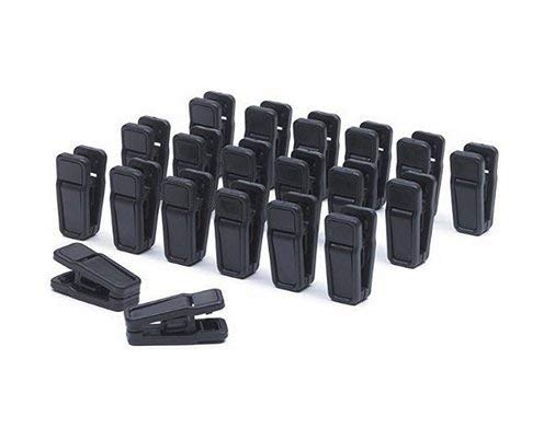 Black Plastic Hanger Clips Slim-line Set of Finger Clips Strong Pinch Grip Clips for Slim Line Hangers Fit Well on The Slim Velvet Hangers Set of 20