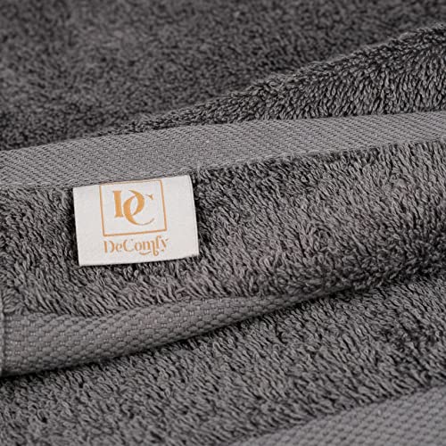 Decomfy Luxury Bath Sheet Towels 35 x 70 Inch, 2 Pack Soft Bathroom Towel Set, Highly Absorbent 100% Cotton Large for Hotel Spa Collection (Dark Grey)