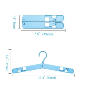 6-Pack Foldable Travel Hanger Pants Hangers Lightweight and Durable Non-deformable Plastic Cloths Hanger Fits All Clothes and Socks Towel Can Be Folded Down for Easy Storage (6)