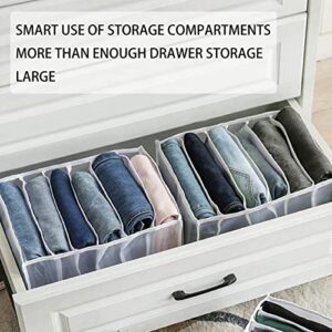 TCIOD 2PCS Wardrobe Clothes Organizer, Drawer Organizer Clothes Organizer Wardrobe Organizer Jeans Compartment Storage Box Foldable Closet Drawer Organizer, Mesh Clothes Organizer for Folded Clothes