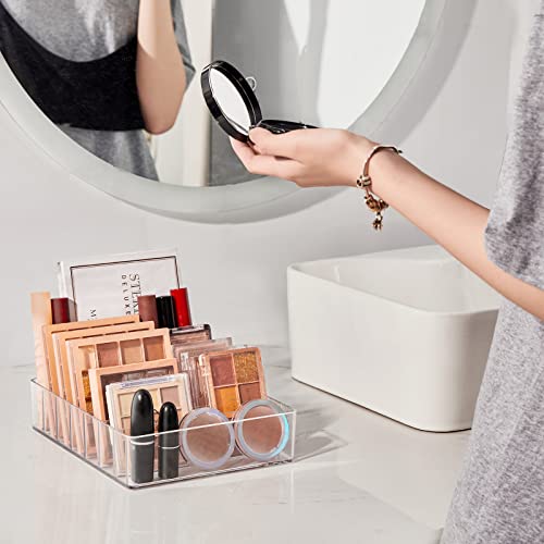 WECHENG Eyeshadow Palette Makeup Organizer, BPA Free 7 Section Divided Vanity Organize Holder for Drawer and Bathroom Counte Modern Cosmetics Storage (7.48" x 6.22" x 1.77")