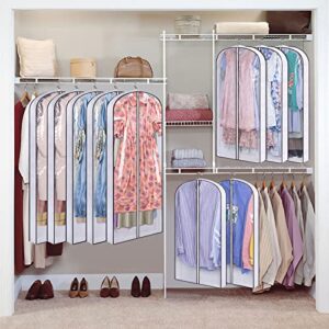 SLEEPING LAMB 60'' Long Hanging Garment Bags for Closet Storage and 6 Shelves Jumbo Hanging Closet Organizer and Storage