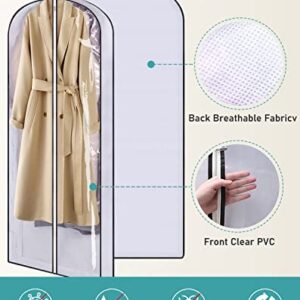 SLEEPING LAMB 60'' Long Hanging Garment Bags for Closet Storage and 6 Shelves Jumbo Hanging Closet Organizer and Storage