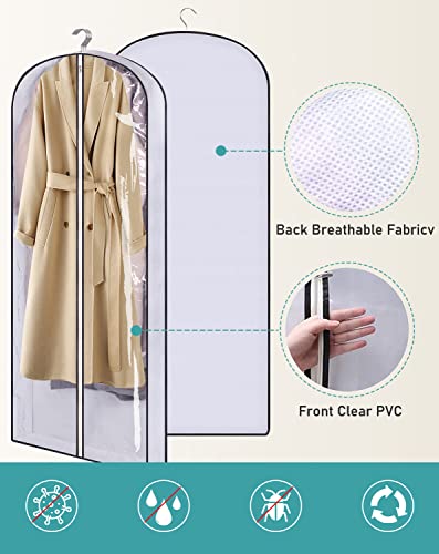 SLEEPING LAMB 60'' Long Hanging Garment Bags for Closet Storage and 6 Shelves Jumbo Hanging Closet Organizer and Storage