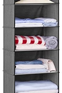 SLEEPING LAMB 60'' Long Hanging Garment Bags for Closet Storage and 6 Shelves Jumbo Hanging Closet Organizer and Storage