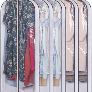 SLEEPING LAMB 60'' Long Hanging Garment Bags for Closet Storage and 6 Shelves Jumbo Hanging Closet Organizer and Storage