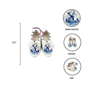 Delft Blue Ceramic Dutch Wooden Shoes Pair (4.25") | DutchGiftOutlet