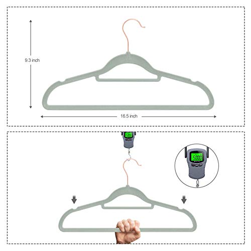 Premium Velvet Suit Hangers 50 Pack Non Slip Clothes Hanger, 360 Degree Chrome Swivel Rose Gold Hook Strong and Durable Hold Up to 10 Lbs, Ultra Thin Coat Hangers(Matcha Green)