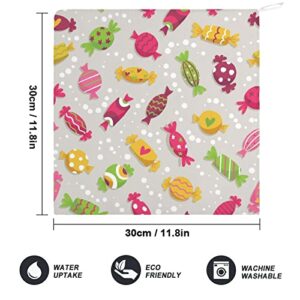 Lurnise Hand Towel Colorful Candy Hand Towels Dish Towel Lanyard Design for Bathroom Kitchen Sports