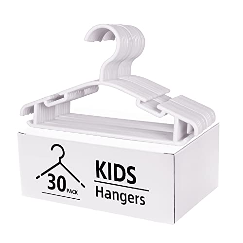 GoodtoU Kids Hangers Childrens Clothes Hangers 30Pack Plastic Infant Hangers Baby Hangers White Toddler Hangers