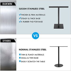 DUKWIN Hand Towel Holder, SUS304 Stainless Steel Hand Towel Stand T-Shaped Matte Black Freestanding Rack for Bathroom Kitchen Countertop with Square Base