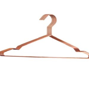 Gold Metal Clothes Hangers 15 Pack,16.5'' Heavy Duty Rose Gold Hangers for Coat, Suit, Bridesmaid Hangers for Wedding, Wire Metal Hangers (Rose Gold, 15)