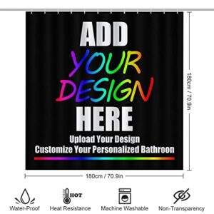 JCETUNO Personalized Custom Four Piece Bathroom Sets with Shower Curtain and Rugs and Accessories, Upload Images Text Design, DIY Customize Your Personalized Bathroom