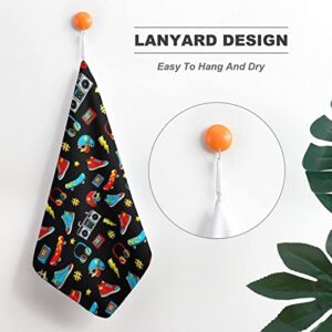 Lurnise Hand Towel Shoes Helmet Hand Towels Dish Towel Lanyard Design for Bathroom Kitchen Sports