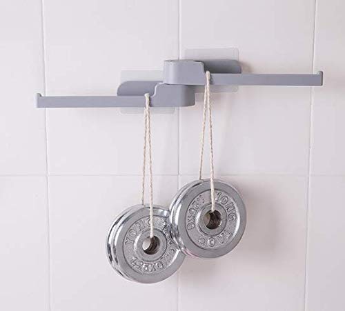 Wall Mount Hanger Organizer,Clothes Hanger Storage Rack Organizer,No Drilling Rotating Design Hanger Holder for Home,Closet, Laundry Room (White+Grey)