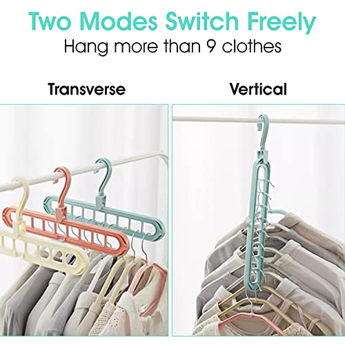 Pack of 6 Magic Hangers Wardrobe Closet Organizers Storage,Closet Organizer Space Saving Sturdy Pink and Blue Plastic Hangers for Home College Dorm Room Essentials for Wardrobe