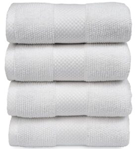 maura premium hand towels 100% cotton 16x30 oversized ultra absorbent quick dry soft towels for bathroom extra large hand towels, white