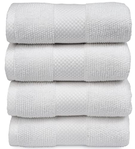 Maura Premium Hand Towels 100% Cotton 16x30 Oversized Ultra Absorbent Quick Dry Soft Towels for Bathroom Extra Large Hand Towels, White