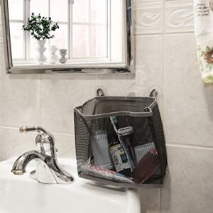 DII Bathroom Mesh Caddy Suction Organizer, Medium Set, Gray 2 Piece