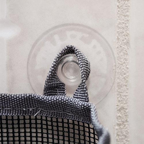 DII Bathroom Mesh Caddy Suction Organizer, Medium Set, Gray 2 Piece