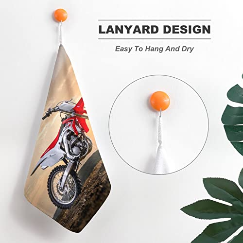 Lurnise Hand Towel Moto Sunset Hand Towels Dish Towel Lanyard Design for Bathroom Kitchen Sports